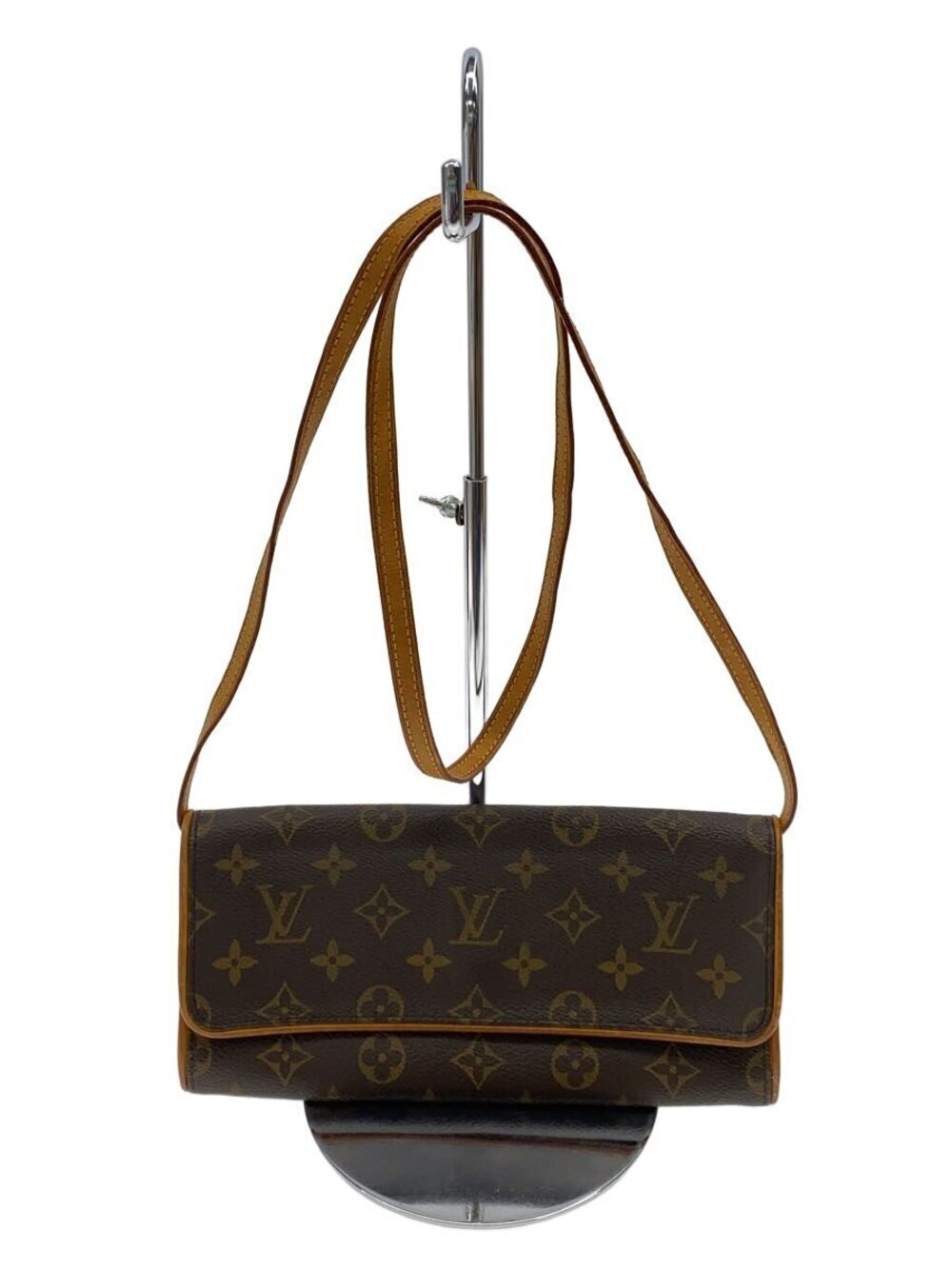 LOUIS VUITTON Pochette Twin Monogram Canvas Brown